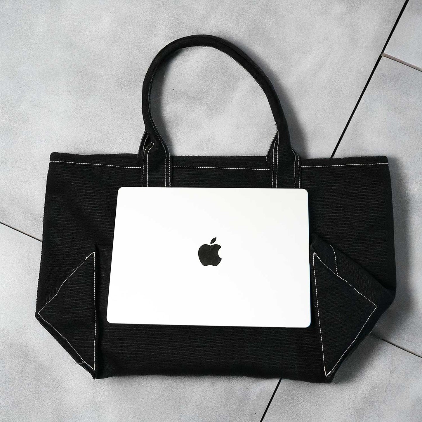 極厚4号帆布 ハンドメイド トートバッグ ディープブラック|100年愛せるタフな極厚4号キャンバス