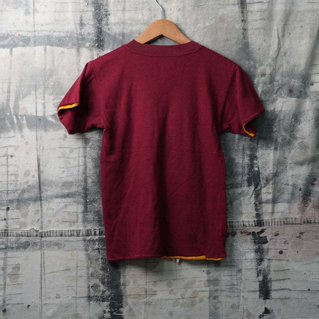 【Vintage Stock】ヴィンテージTシャツ MILLER CREEK エンジ × イエロー