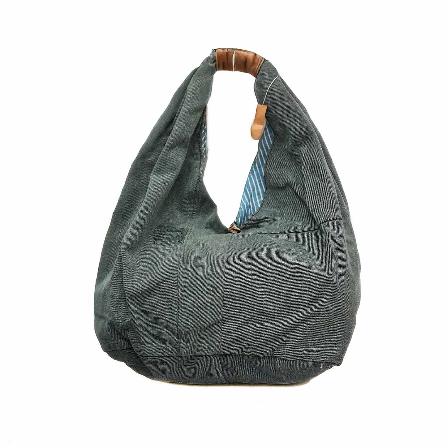 Royal Army Slouch Bag ヴィンテージ スイスアーミー デニムジャケットリメイク × 鹿革ハンドル