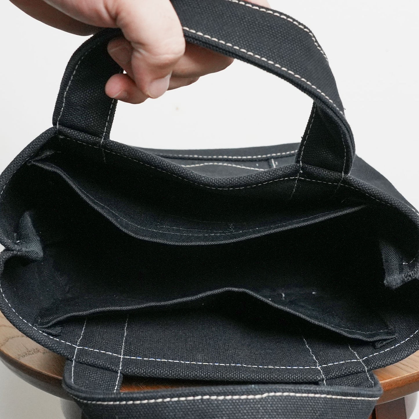 極厚4号帆布 ハンドメイド トートバッグ ブラック(ミニ)|100年愛せるタフな極厚4号キャンバス
