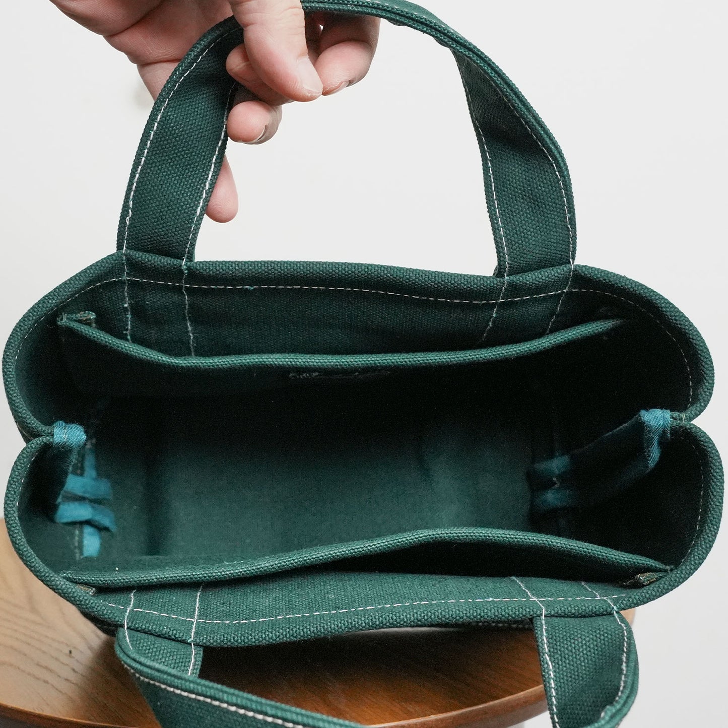 極厚4号帆布 ハンドメイド トートバッグ グリーン(ミニ)|100年愛せるタフな極厚4号キャンバス