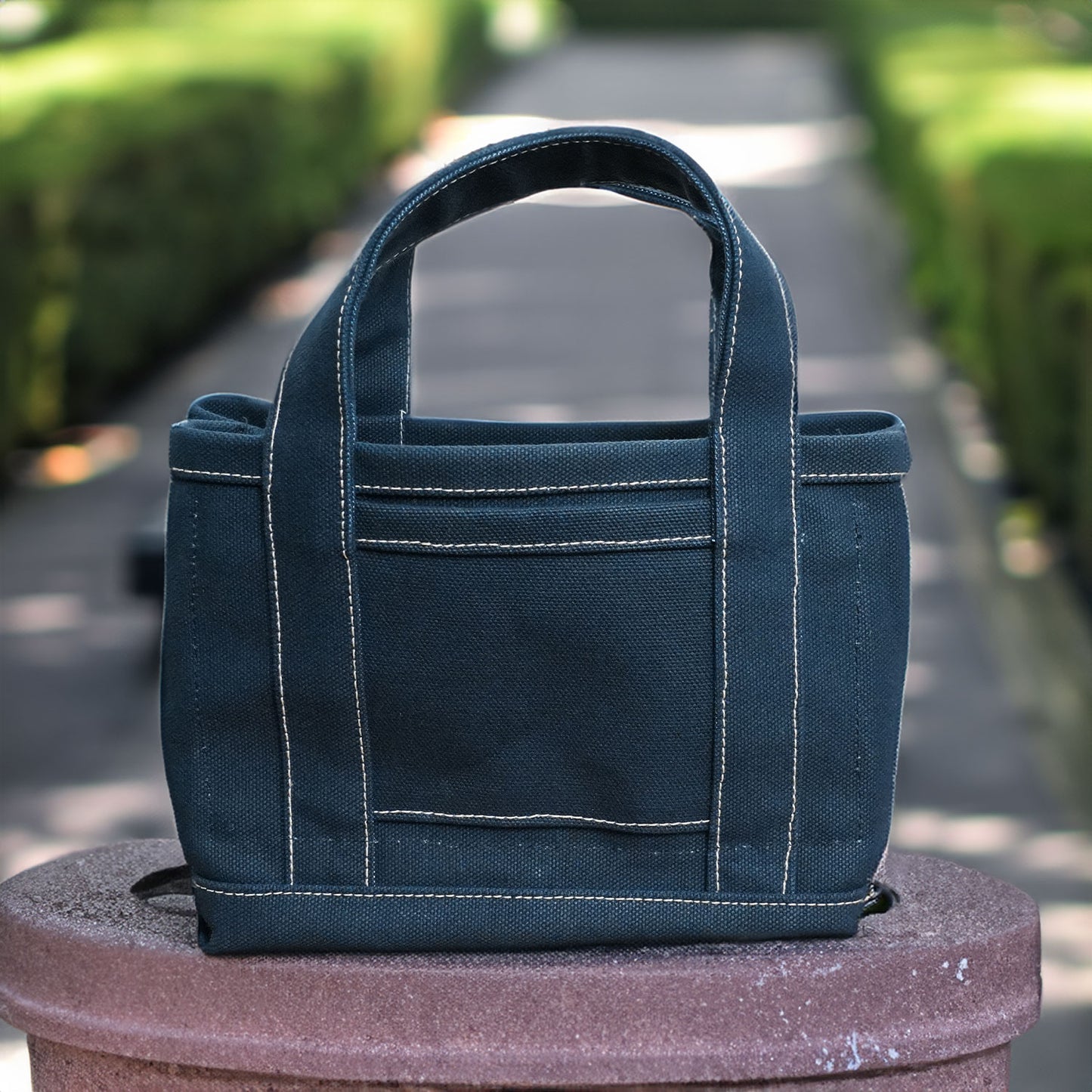 極厚4号帆布 ハンドメイド トートバッグ ネイビー(ミニ)|100年愛せるタフな極厚4号キャンバス