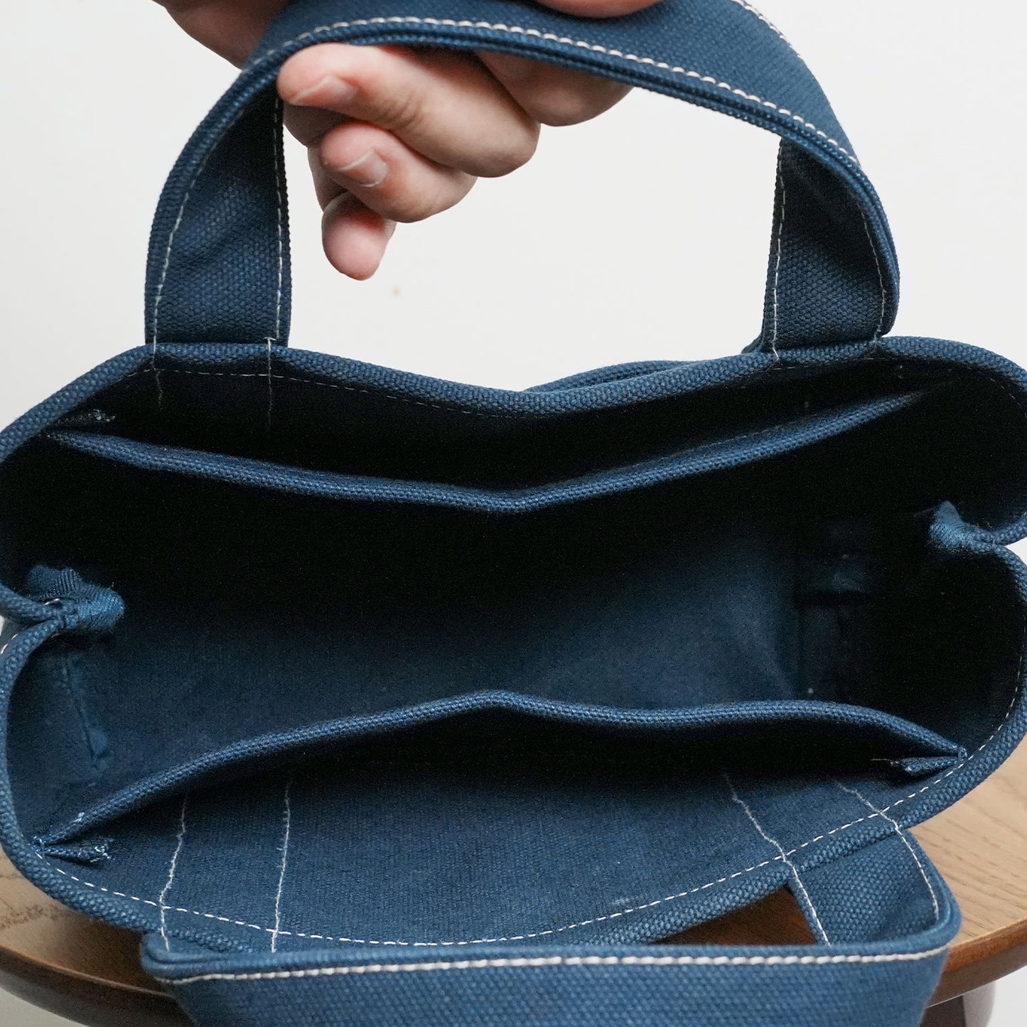 極厚4号帆布 ハンドメイド トートバッグ ネイビー(ミニ)|100年愛せるタフな極厚4号キャンバス