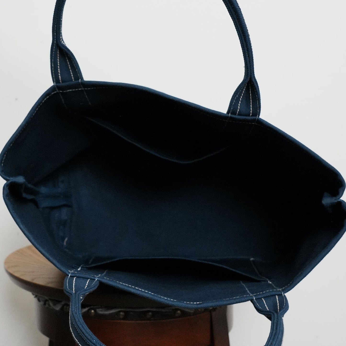 極厚4号帆布 ハンドメイド トートバッグ ネイビー|100年愛せるタフな極厚4号キャンバス