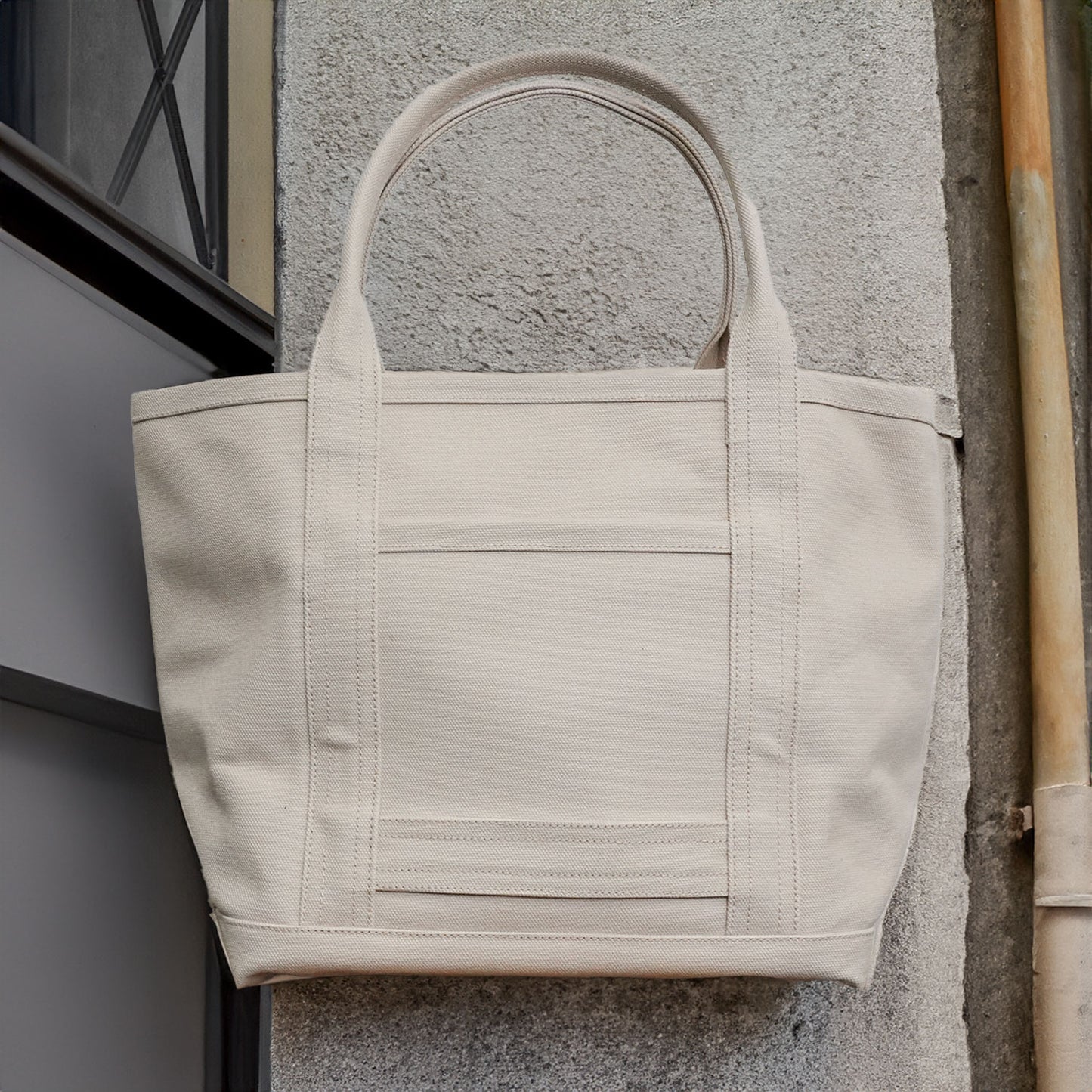 極厚4号帆布 ハンドメイド トートバッグ ホワイト|100年愛せるタフな極厚4号キャンバス