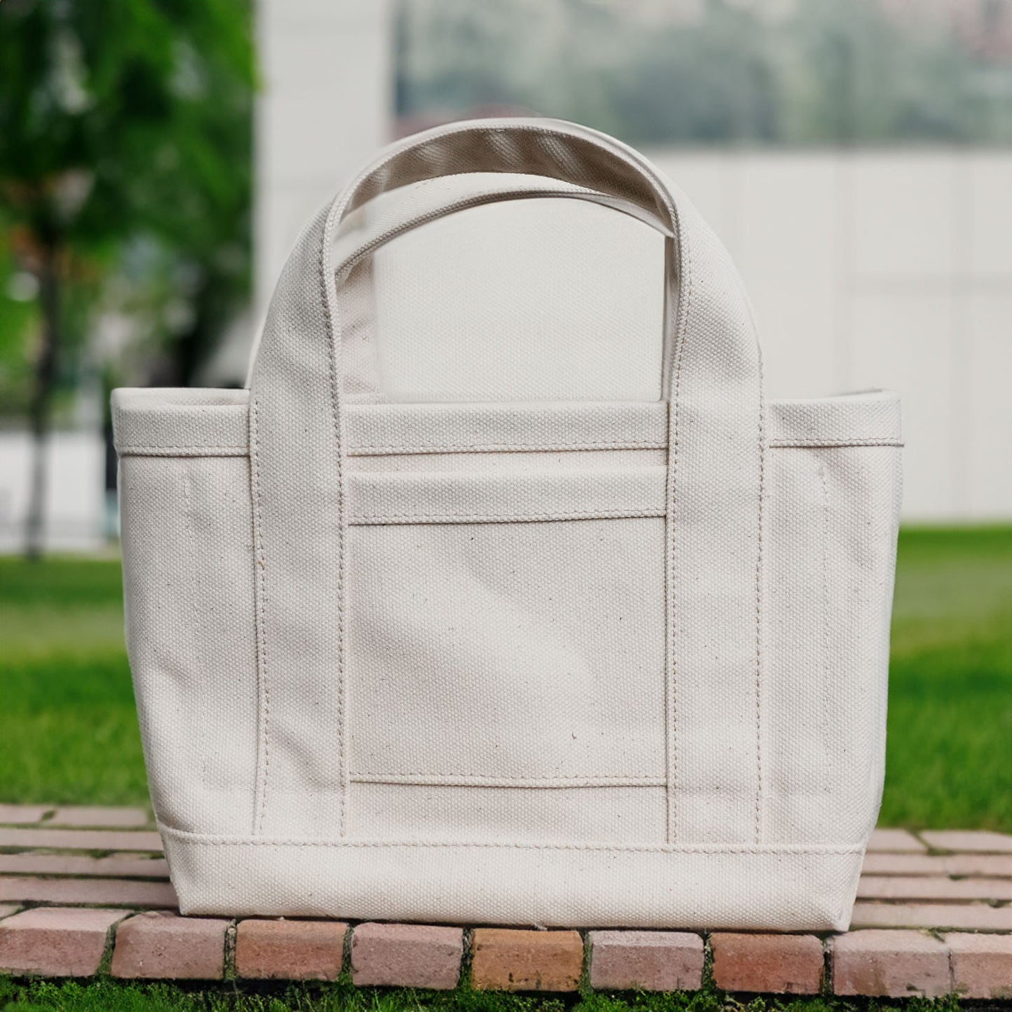 極厚4号帆布 ハンドメイド トートバッグ ホワイト(ミニ)|100年愛せるタフな極厚4号キャンバス