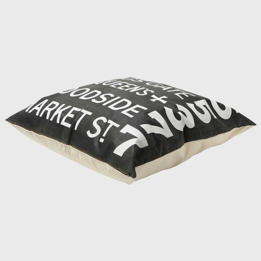 Bus destinationクッション(TK-CTP15B)(岡山伝統製法帆布)90cm角横から