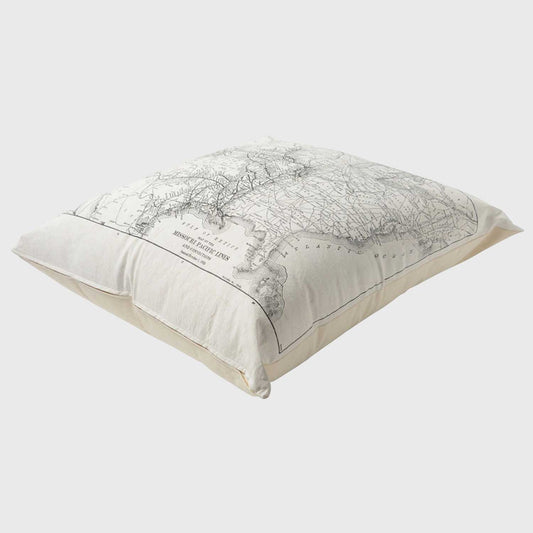 1930US路線図デザインクッション(TK-CTP15MAP)(岡山伝統製法帆布)84cm角2