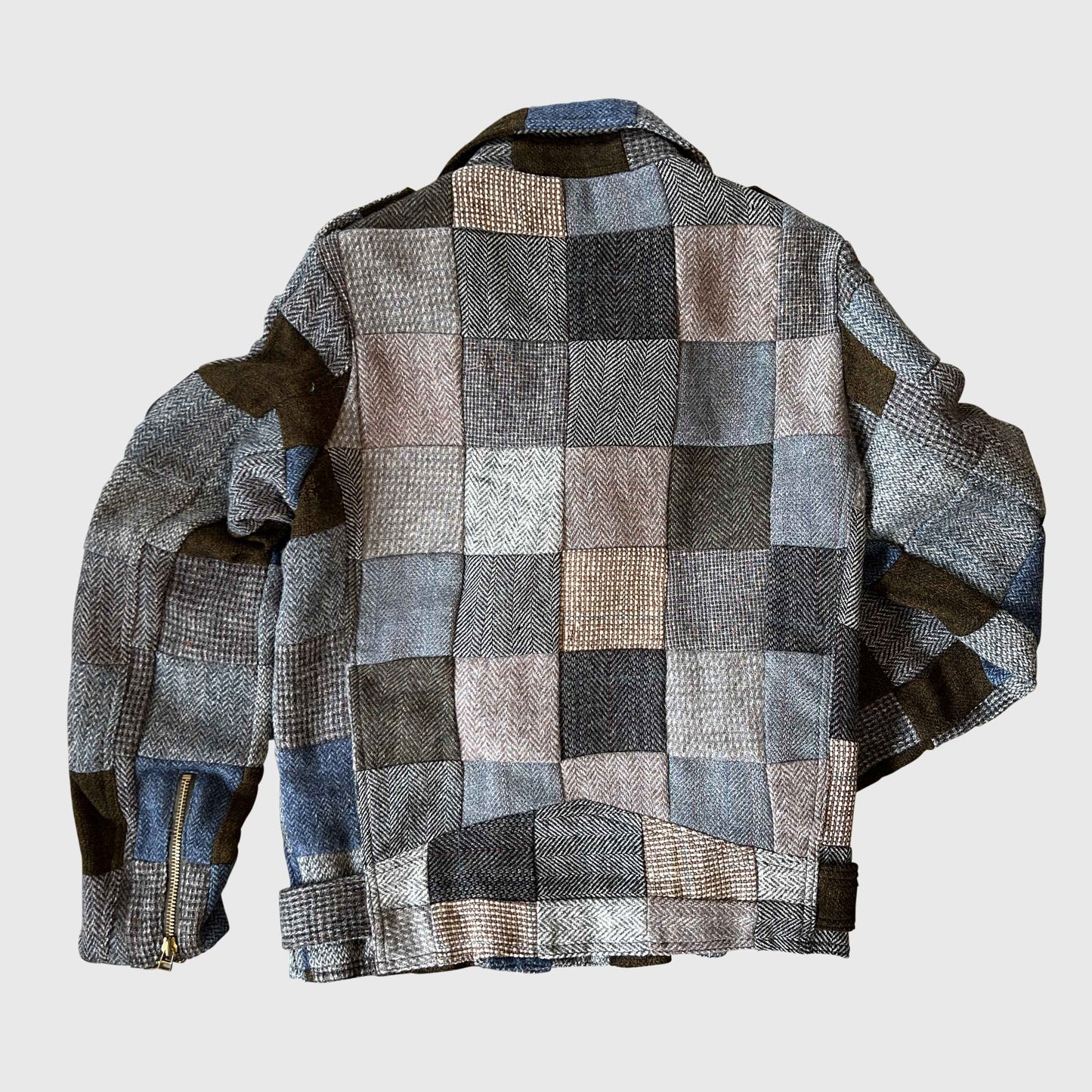ライダースジャケット|ハリス・ツイードビンテージ古布パッチワーク|T.K GARMENT SUPPLY|リメイク・リサイクル・ナチュラルをメインコンセプトとして掲げたブランド2
