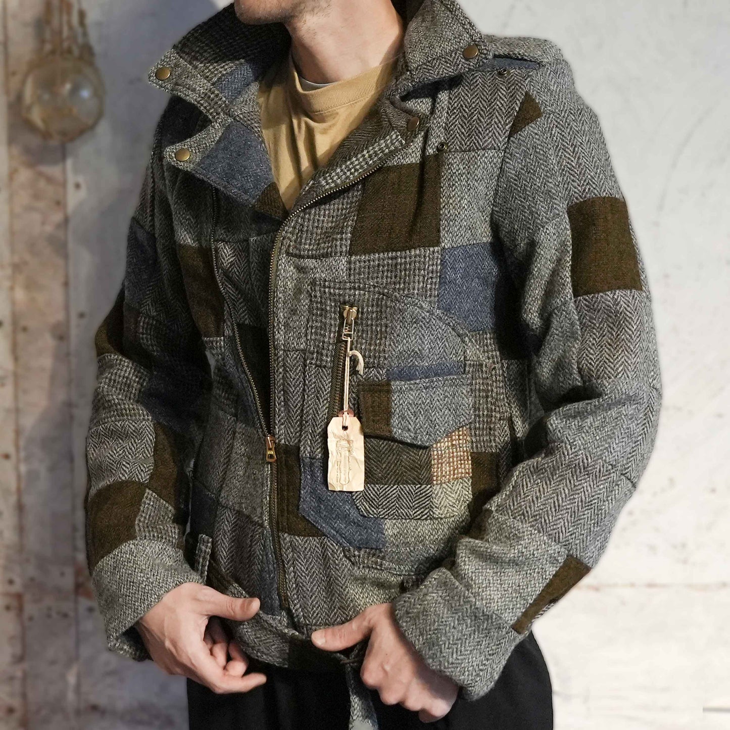 ライダースジャケット|ハリス・ツイードビンテージ古布パッチワーク|T.K GARMENT SUPPLY|リメイク・リサイクル・ナチュラルをメインコンセプトとして掲げたブランド7