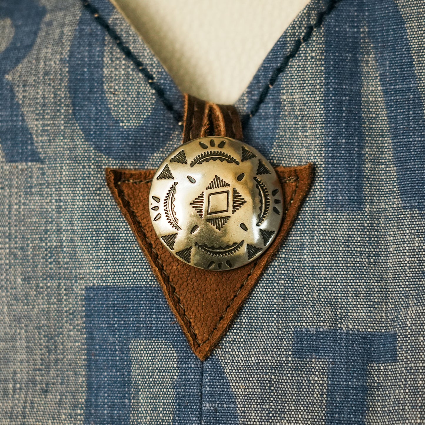 Hobo Bag — Chambray × 50’s Iron Logo【50’s バスストッププリント】