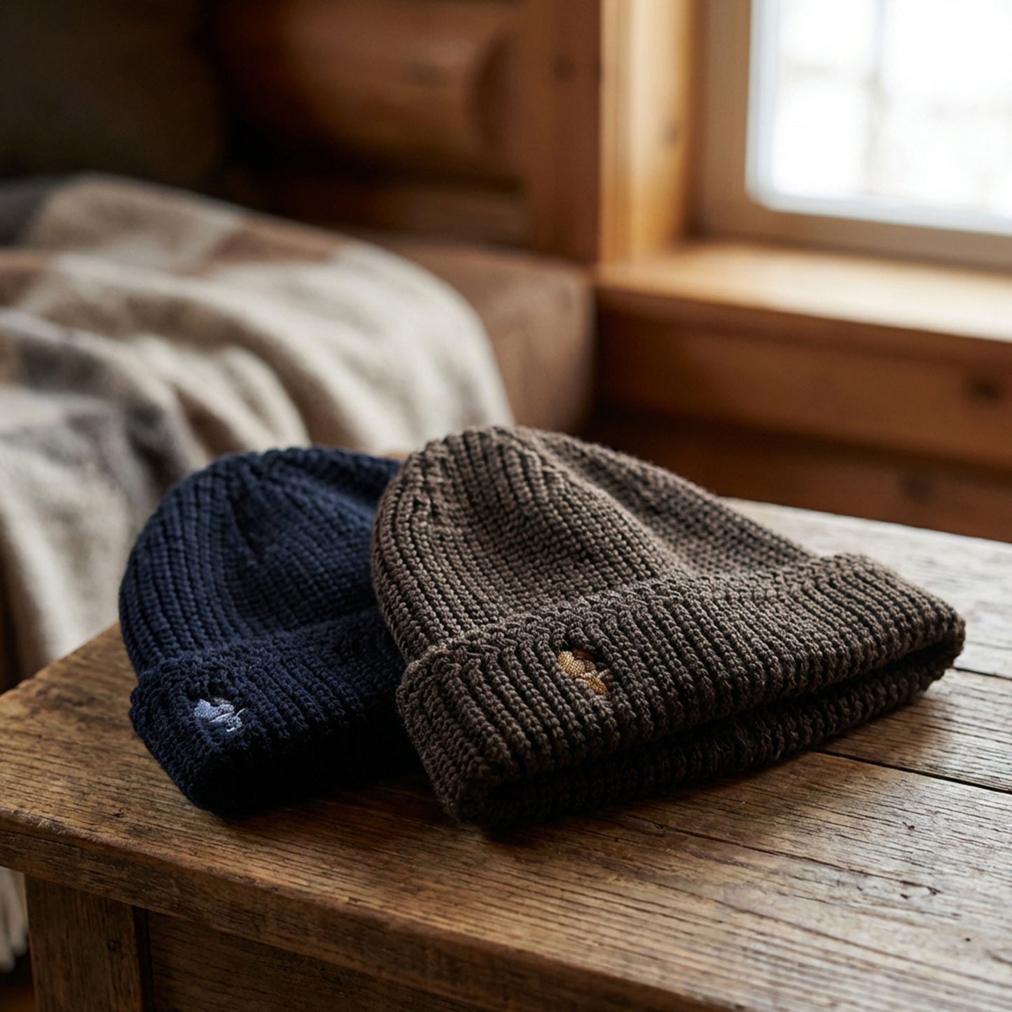 Military Knit Cap — Cotton 100% / TK Mouse Embroidery【軍用ニットCAPをベースに、日本製で再構築】