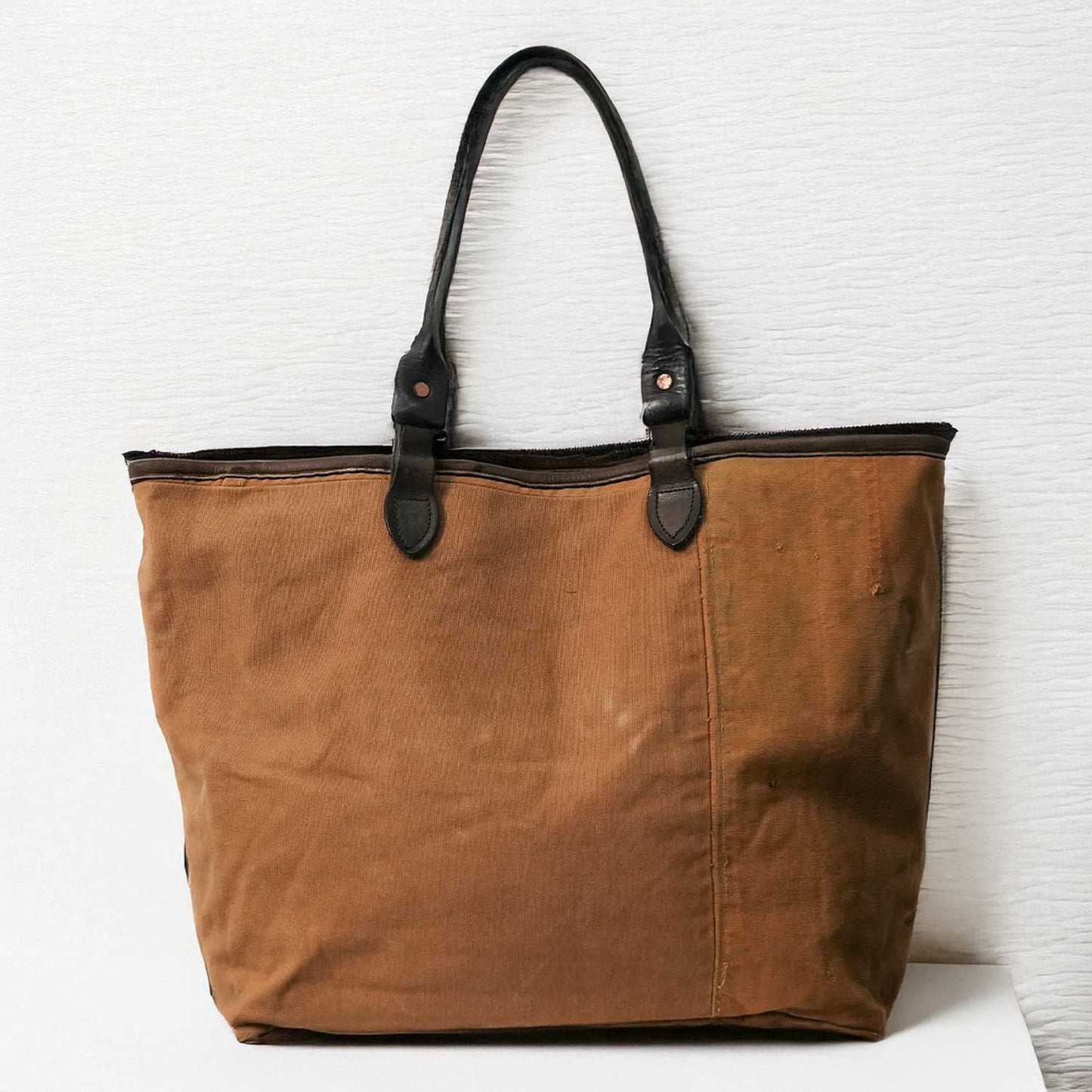 US WORKWEAR HEAVY DUCK × ANTIQUE LEATHER TOTE BAG USワークウェア ヘビーダック × アンティークレザー トートバッグ