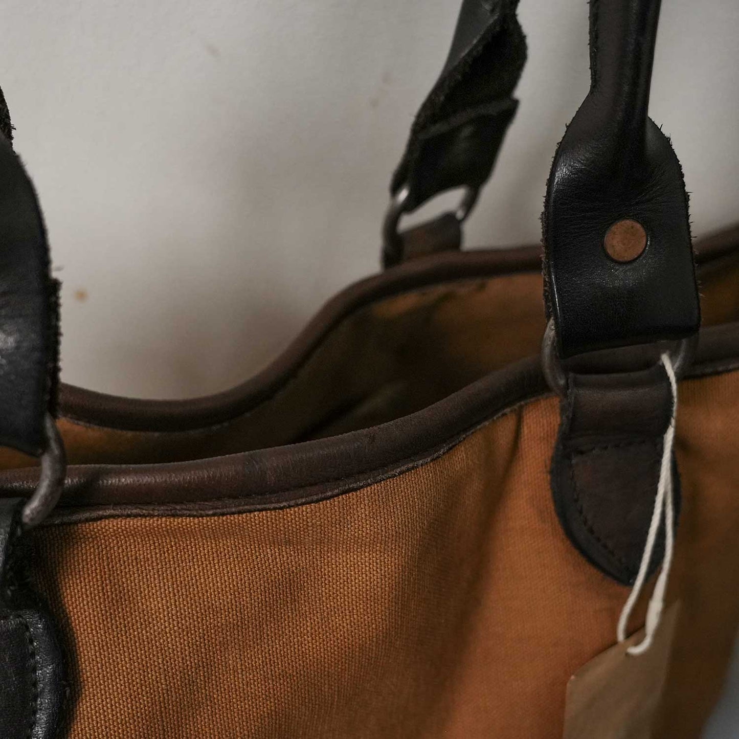 US WORKWEAR HEAVY DUCK × ANTIQUE LEATHER TOTE BAG USワークウェア ヘビーダック × アンティークレザー トートバッグ