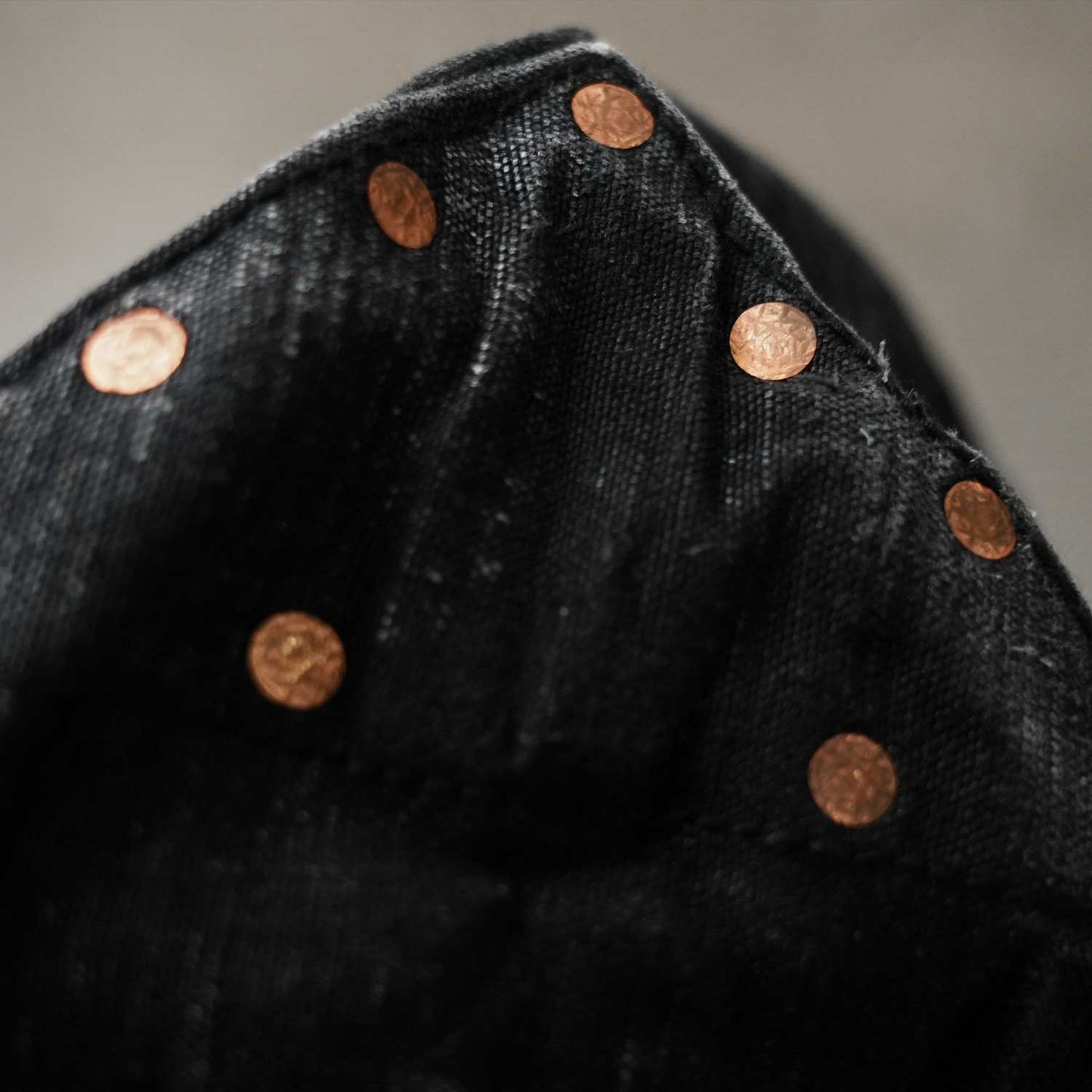 50s CZECH MILITARY BLACK DYED COPPER RIVET TOTE BAG 50s チェコ軍ダッフル × 黒染め × 銅リベット トートバッグ