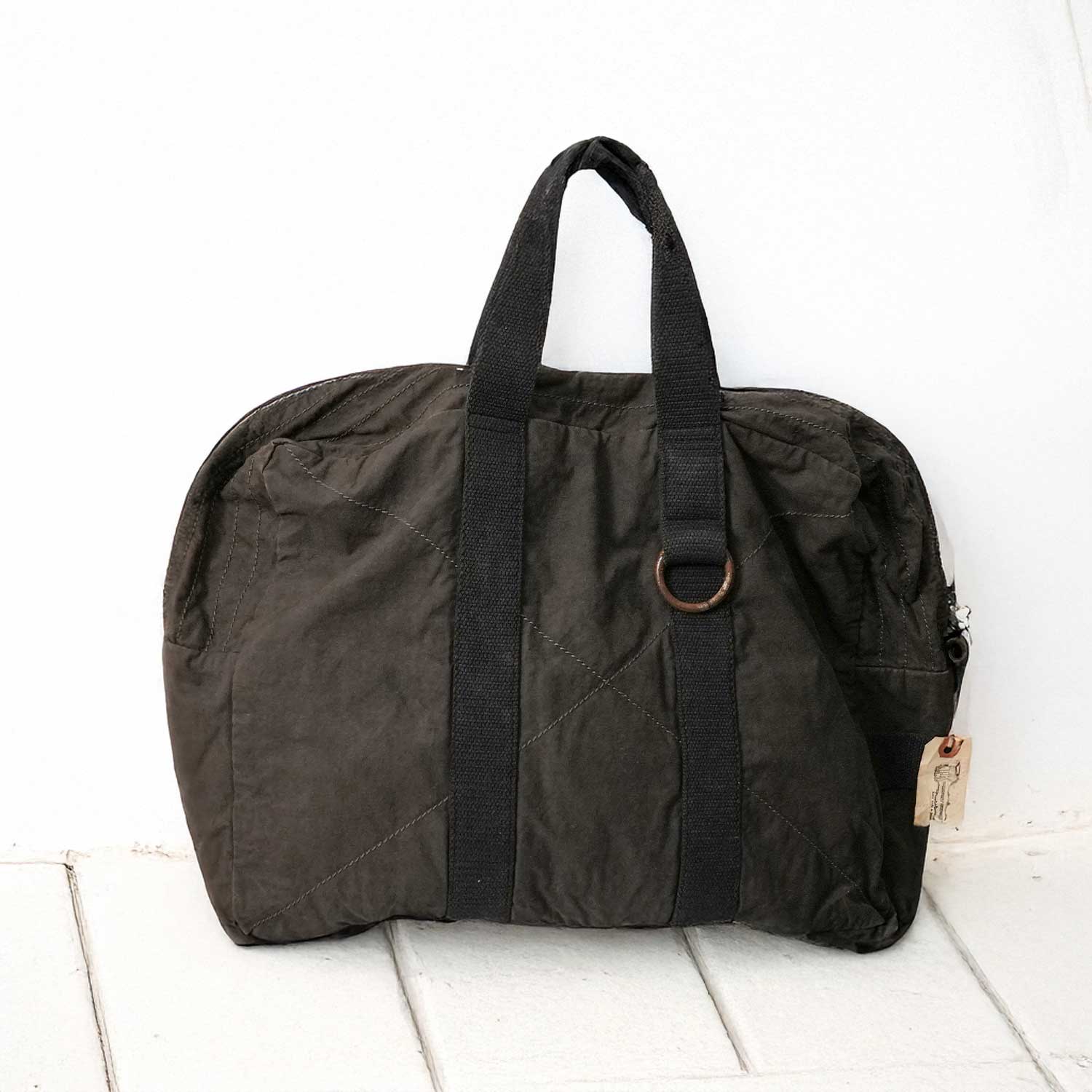 FRENCH MILITARY BLACK DYED DUFFEL BAG 50sフランス軍テント × US