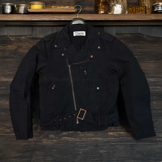 1950s French Military Tent Fabric Navy-Dyed Remake Riders Jacket/50’s フランス軍テント生地 ネイビー染 リメイクライダースジャケット