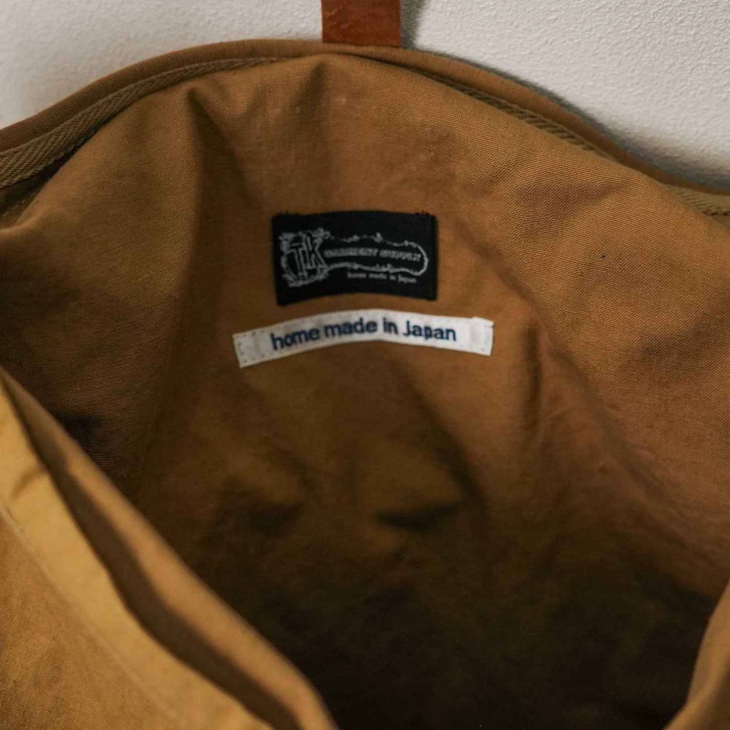 FRENCH MILITARY TENT × US MILITARY LEATHER SHOULDER BAG 50sフランス軍テント × USミリタリーベルト × 牛革 ショルダーバッグ