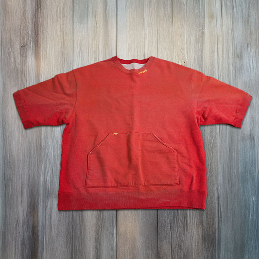 ヴィンテージ加工 半袖スウェットTシャツ アッシュレッド